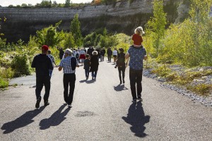 Barntur i Limhamns kalkbrott - Leta fossil